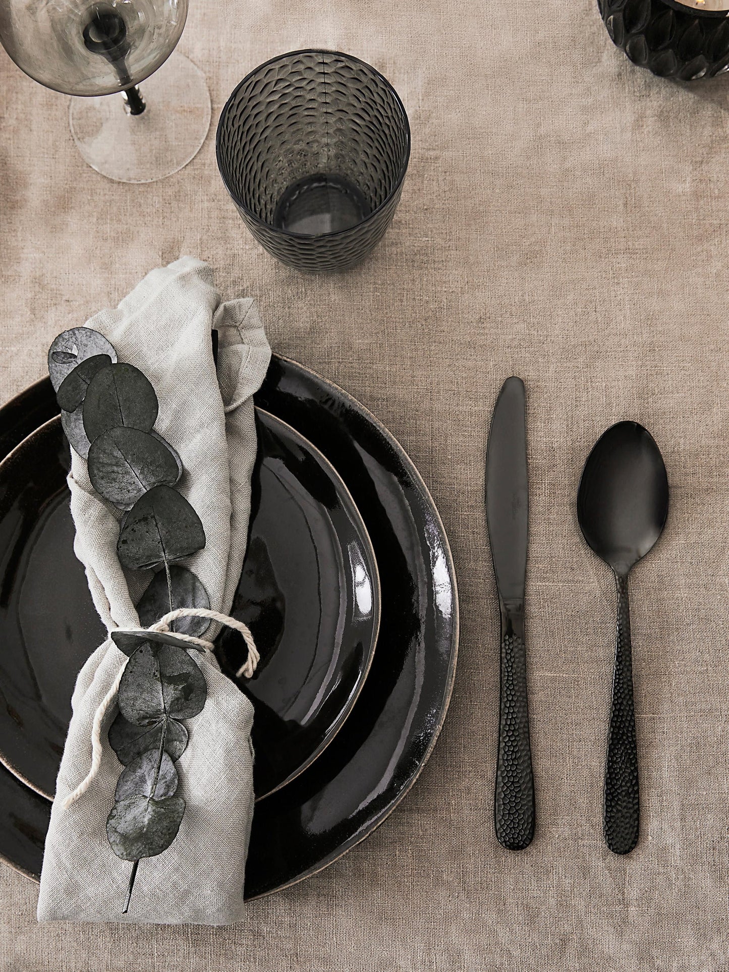 Piatto Liscio Carbone, Gres smaltato reattivo Ø26 x H2,5 cm Broste