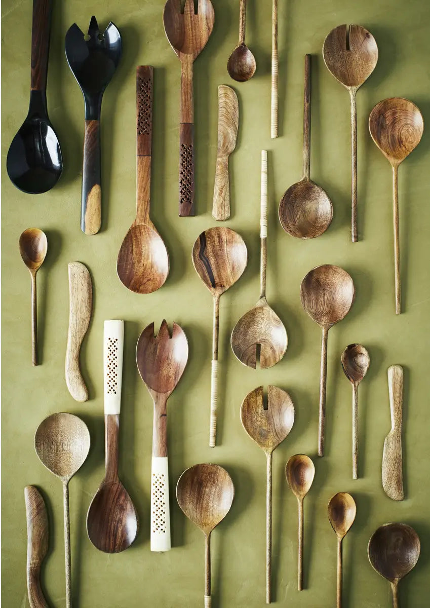 Set 2 pcs cucchiai salad legno Mango 28 cm M.Stoltz