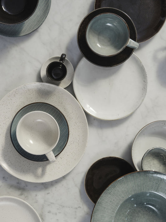 Insalatiera Soft Blue, Gres smaltato reattivo Ø34,5 x H7,5 cm Broste