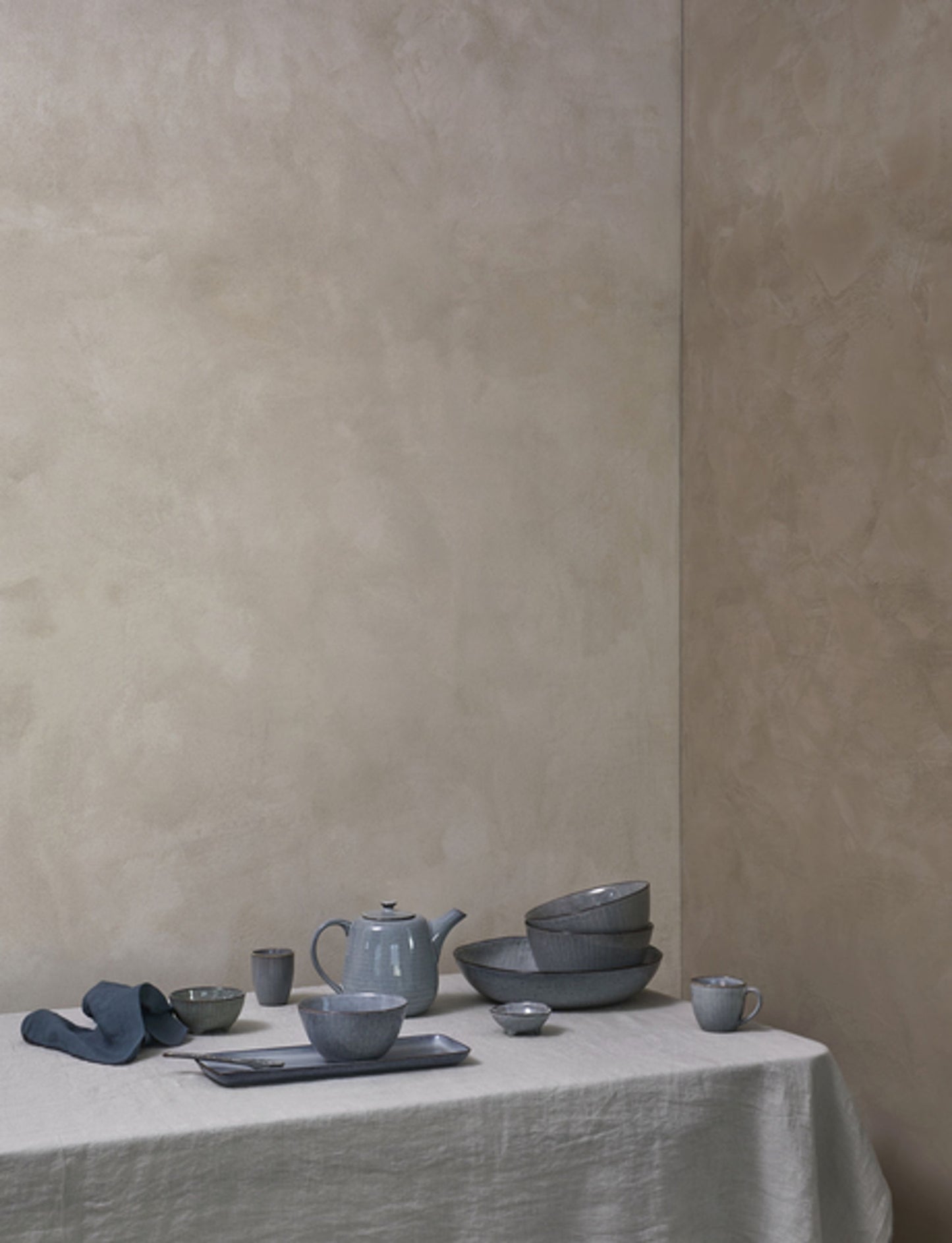 Insalatiera Soft Blue, Gres smaltato reattivo Ø34,5 x H7,5 cm Broste