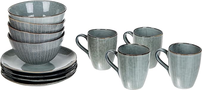 Bowl Soft Blue, Gres smaltato reattivo Ø17 x H8 cm Broste