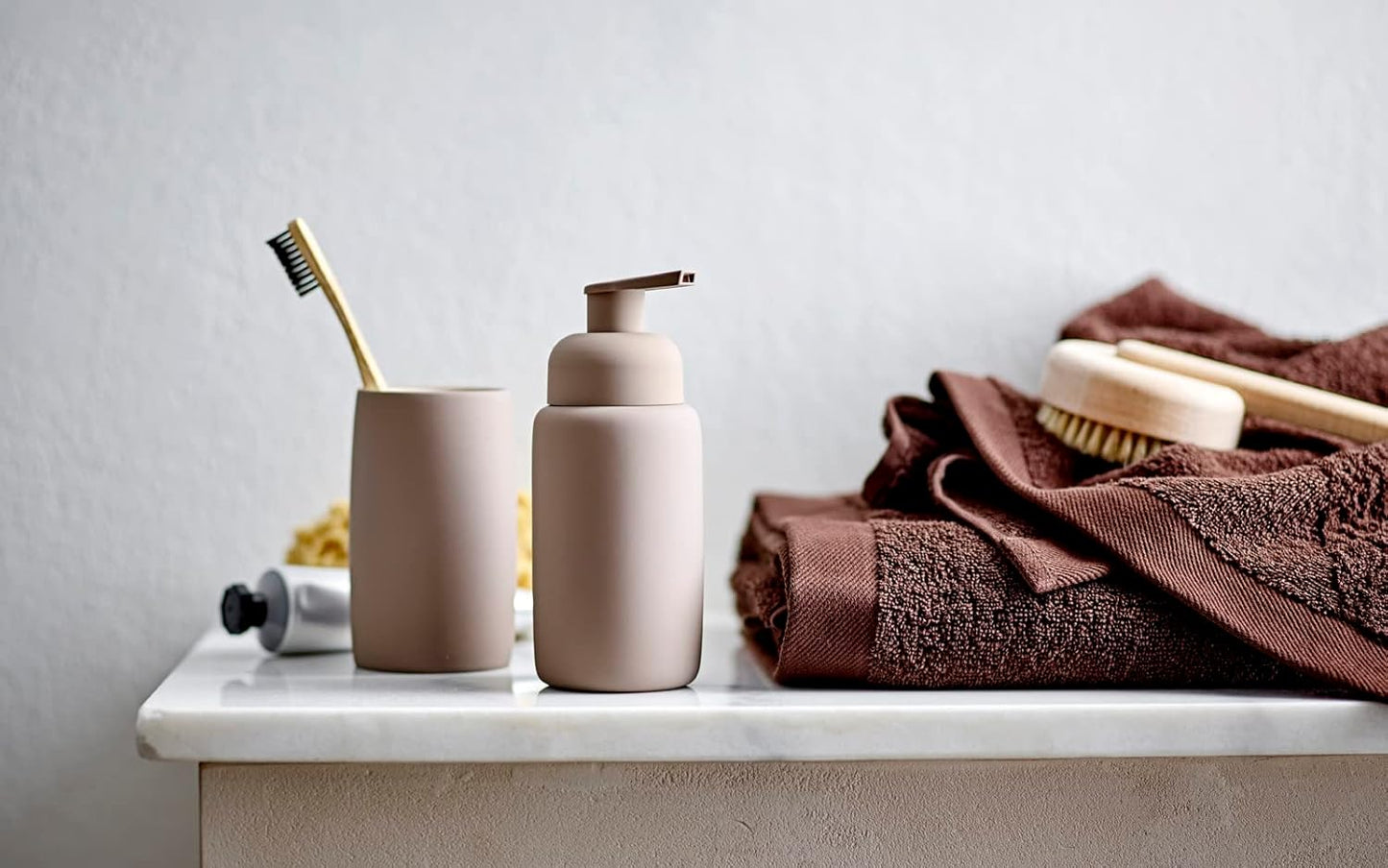 Porta spazzolino Mono Taupe Sodahl