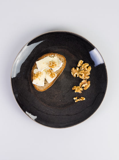 Piatto Liscio Carbone, Gres smaltato reattivo Ø26 x H2,5 cm Broste