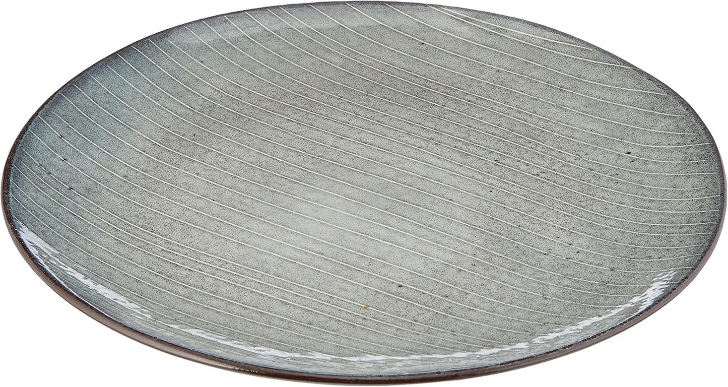 Piatto liscio Soft Blue, Gres smaltato reattivo Ø26 x H2,5 cm Broste