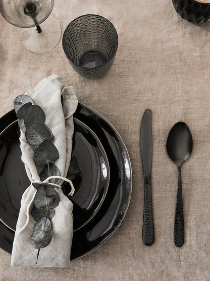 Piatto Liscio Carbone, Gres smaltato reattivo Ø26 x H2,5 cm Broste