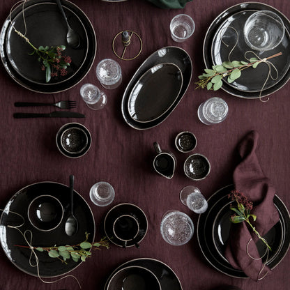 Piatto Liscio Carbone, Gres smaltato reattivo Ø26 x H2,5 cm Broste