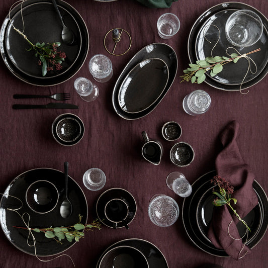 Insalatiera Carbone, Gres smaltato reattivo Ø34,5 x H7,5 cm Broste