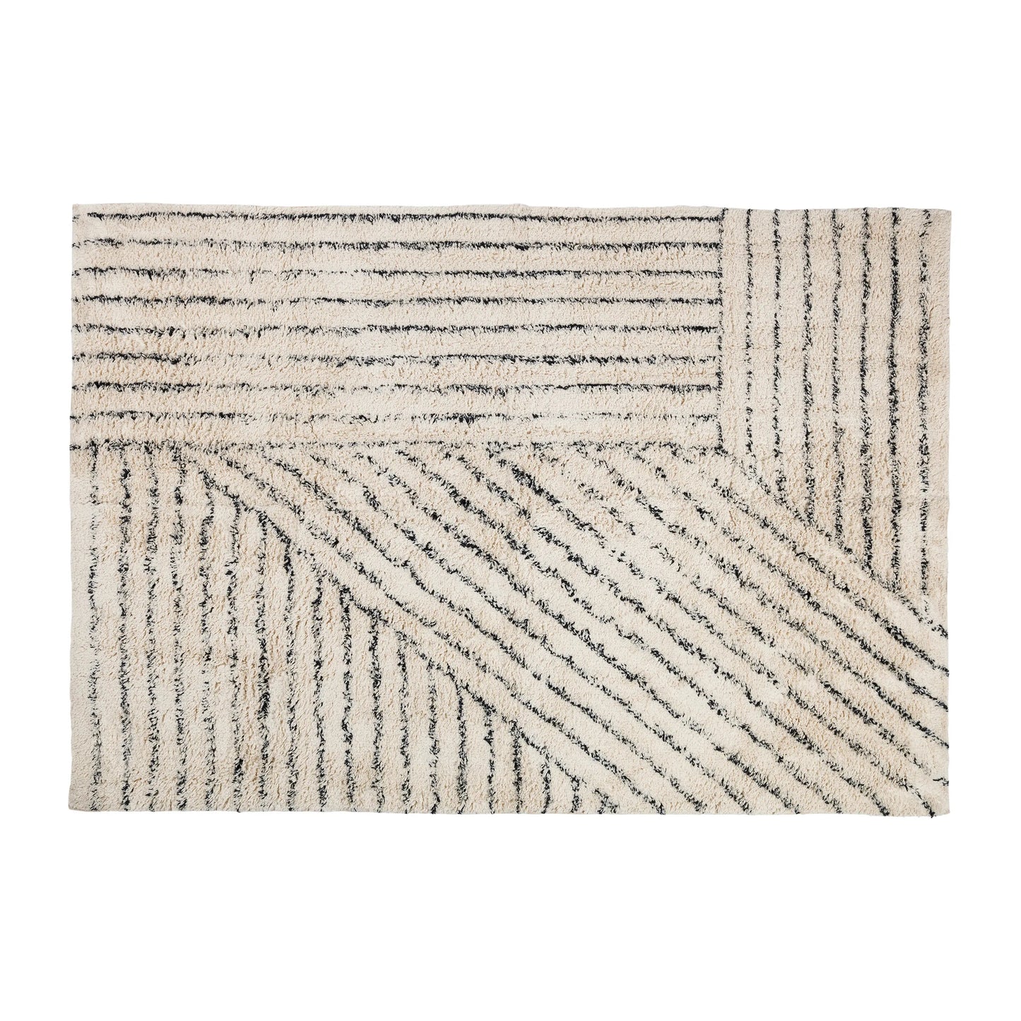 Tappeto Elvira Beige/Nero, 100% cotone L140 x L200 cm Broste