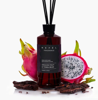 Nefél Fragrance Diffusore Bastoncino Dragon Fruit e Tonka Bean 480 ml
