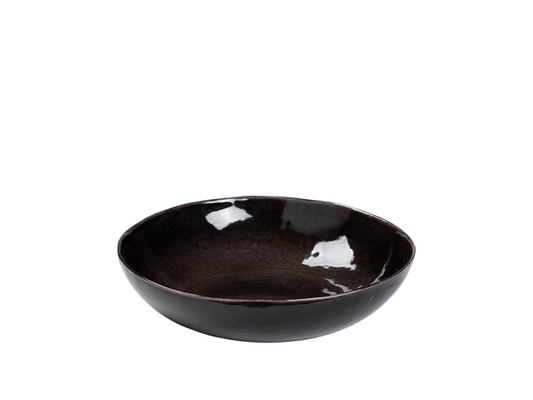 Insalatiera Carbone, Gres smaltato reattivo Ø34,5 x H7,5 cm_Broste