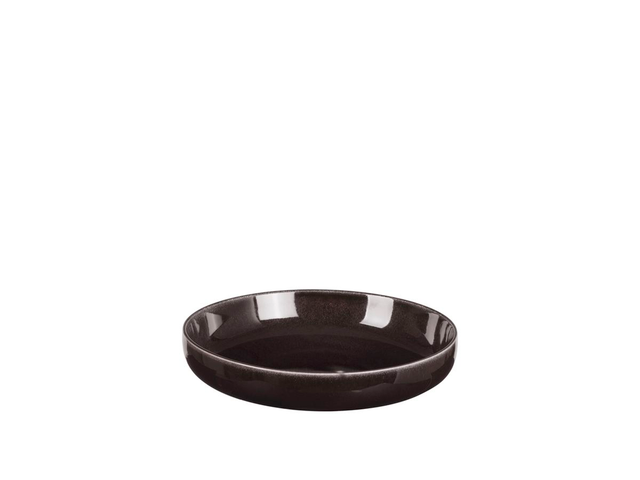 Piatto fondo Carbone, Gres smaltato reattivo Ø22,5 x H4,8 cm_Broste