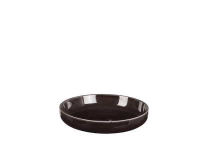 Piatto fondo Carbone, Gres smaltato reattivo Ø22,5 x H4,8 cm_Broste