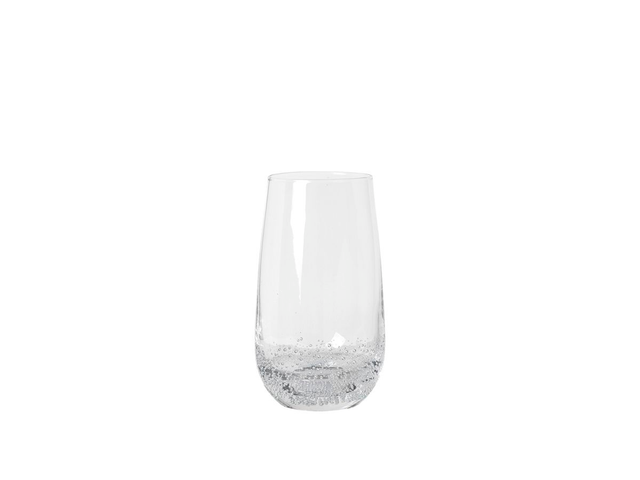 Tumbler bolle Vetro trasparente soffiato a bocca con bollicine Ø8,5 x H14,9 cm, 55 cl_Broste