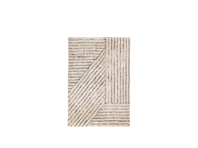 Tappeto Elvira Beige/Nero, 100% cotone L140 x L200 cm_Broste