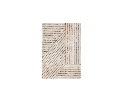 Tappeto Elvira Beige/Nero, 100% cotone L140 x L200 cm_Broste