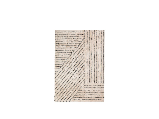 Tappeto Elvira Beige/Nero, 100% cotone L140 x L200 cm_Broste
