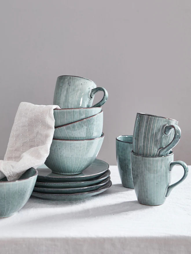 Tazza manico Nordc Sea Soft Blue, Gres smaltato reattivo 25 cl Broste