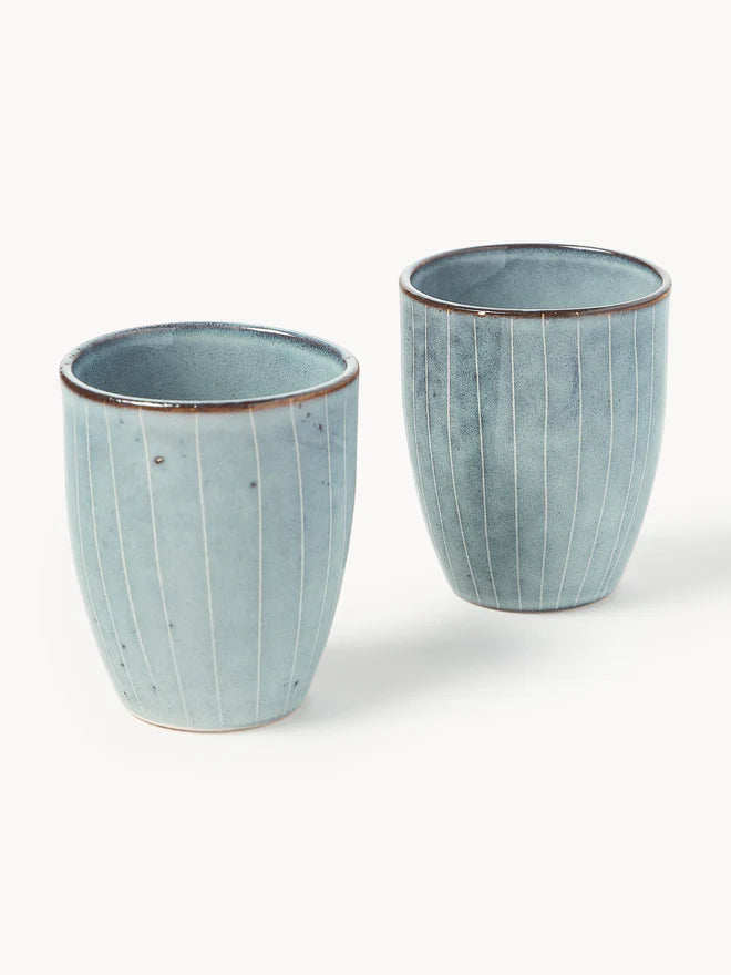 Tazza Espresso Nordic Sea Soft Blue, Gres smaltato 10 cl Broste